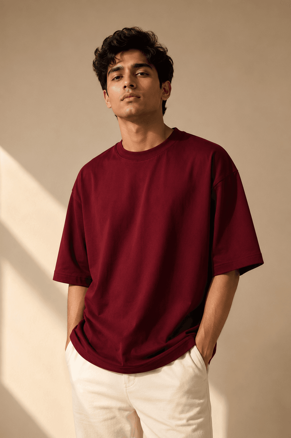 RELVOX Essential Oversized T-Shirt –Wine Burgundy